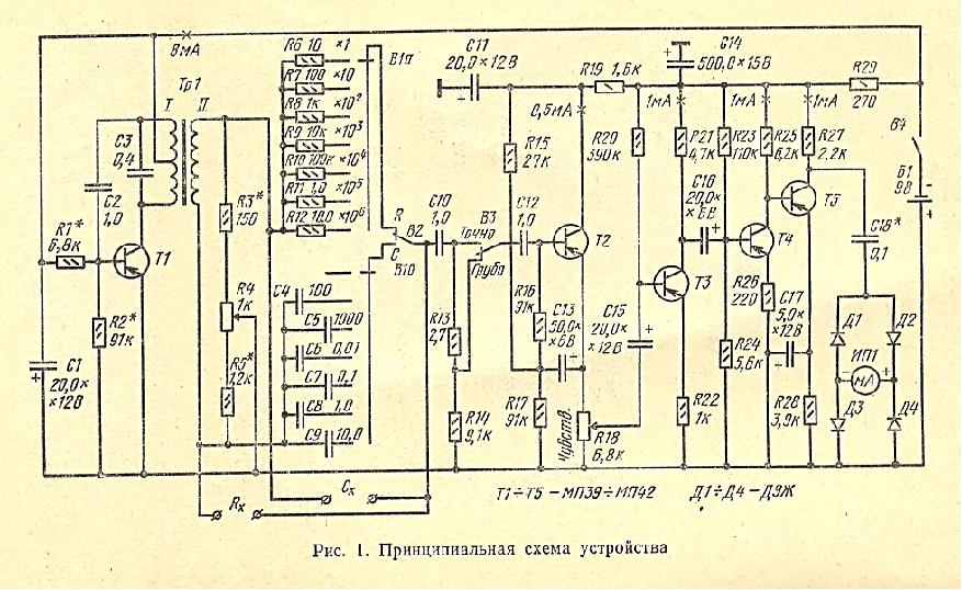 Измерительный мост, принципиальная схема